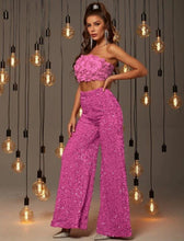 Rosalinda Sequin Pants & Floral Top Set - 3 Color