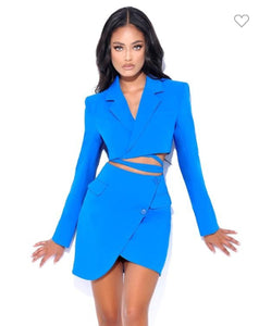 Deanna Two Piece Set Crop Blazer & Skirt