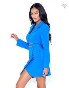 Deanna Two Piece Set Crop Blazer & Skirt