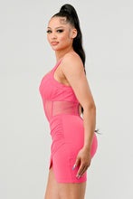 Ada Mesh Stretch Mini Dress - Hot Pink