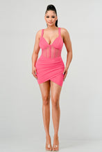 Ada Mesh Stretch Mini Dress - Hot Pink