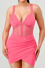 Ada Mesh Stretch Mini Dress - Hot Pink