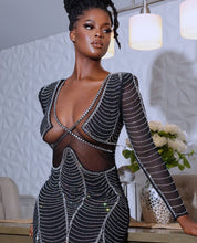 Marilyn Rhinestone Black Long Gown