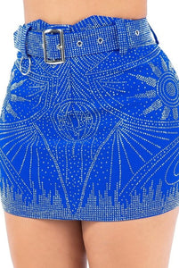 Coachella Rhinestone Mini Skirt - 7 Colors