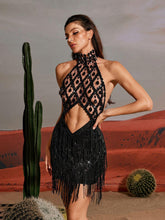 Miley  Diamond Sequin Fringe Metallic Mini Dress - 4 Colors