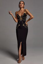 Angelique Bandage Chains Maxi Dress - Black