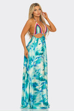 Jacky Crochet Rainbow Maxi Dress - Green Multi