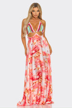 Jacky Crochet Rainbow Maxi Dress - Coral Multi