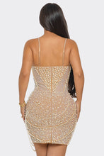 Perla Rhinestone/Pearl Mini Dress