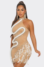 Ivy Snake Mini Dress - Nude