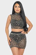 Betsy Rhinestone Top/Skirt Set - Black