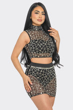 Betsy Rhinestone Top/Skirt Set - Black