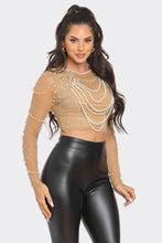 Pandora Pearl CROP Top - Black & Nude