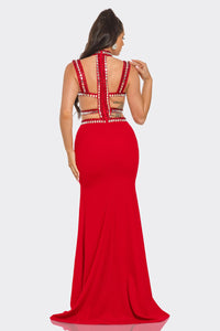 Monet Jewel Maxi Dress - Red