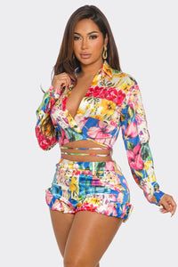 Hawiiana Floral Short & Top Set - Multi