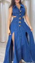 RIRI Denim Stylish Maxi Dress - Blue