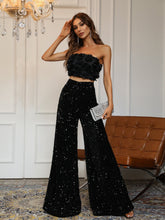 Rosalinda Sequin Pants & Floral Top Set - 3 Color