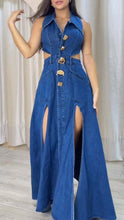 RIRI Denim Stylish Maxi Dress - Blue