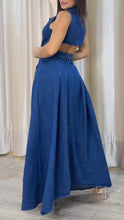 RIRI Denim Stylish Maxi Dress - Blue