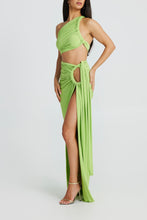 Tulum 2 Piece Set Skirt & Top - Green, Fuchsia & Black