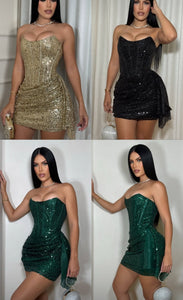 Hazel Sequin Corset Mini Dress - 3 Colors