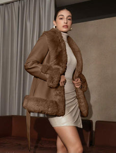 Aspen Peplum Faux Fur Leather Jacket - 4 Colors