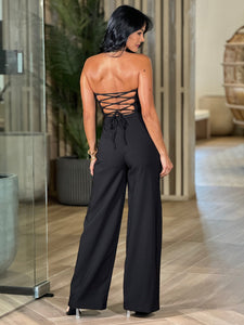 Sophia Blazer & Jumpsuit Set - Black & White