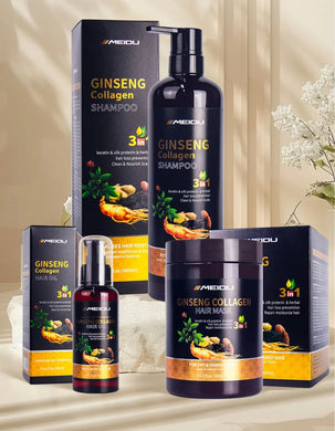 MEIDU GINSENG COLLAGEN SHAMPOO, HAIR MASK & HAIR OIL