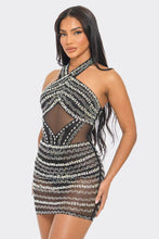 Milly Rhinestone Bodysuit & Skirt Set - Black