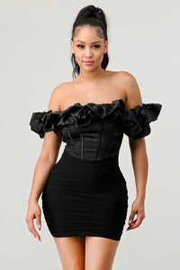 Titi Ruffle Off Shoulder Mini Dress - 3 Colors