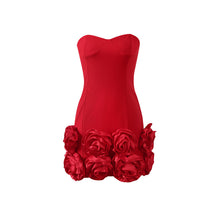 Flamenco Flair Floral 3D Mini Dress - Red