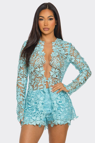 Rosalia Crochet 2 Pcs Set - Baby Blue