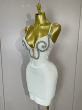 Bianca Bandage Crystal Mini Dress - White