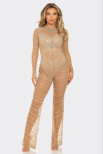 Taylor Rhinestone Jumpsuit - Nude