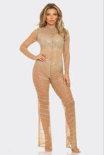 Taylor Rhinestone Jumpsuit - Nude