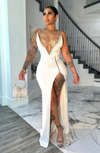 Jessy Rhinestone Maxi Dress - White