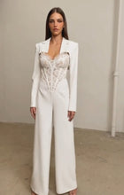 Sophia Blazer & Jumpsuit Set - Black & White