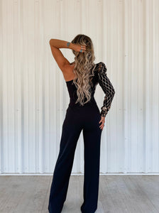 Nataly Sequin Overlap Jumpsuit - 4 Colors