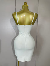 Bianca Bandage Crystal Mini Dress - White
