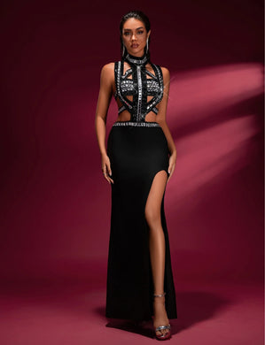 Monet Jewel Maxi Dress - Black
