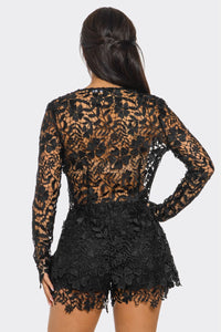 Rosalinda Crochet 2Pcs Set - Black