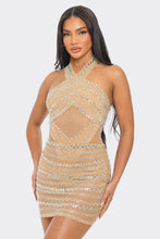 Milly Rhinestone Bodysuit & Skirt Set - Nude