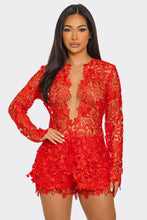 Rosalia Crochet 2pcs Blazer & Short Set - Red