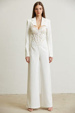 Sophia Blazer & Jumpsuit Set - Black & White