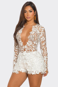 Rosalia Crochet 2pcs Top & Shorts Set - White