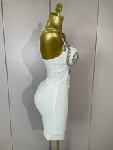 Bianca Bandage Crystal Mini Dress - White
