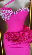 Rosalyn Pearl 3D Rose Bandage Dress - Pink