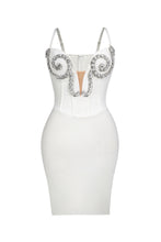 Bianca Bandage Crystal Mini Dress - White