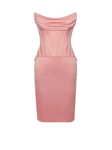 Gianna Blush Satin Corset Dress