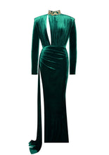 Zenaida Emerald Green CutOut Velvet Gown